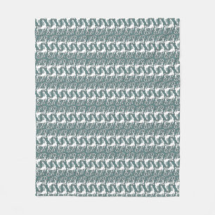 Art Nouveau Greyhounds Fleece Blanket