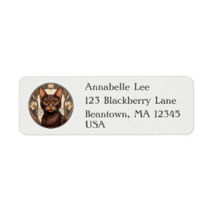 Art Nouveau Havana Brown Cat Label