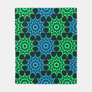 Art Nouveau Hex Star Pattern  Fleece Blanket
