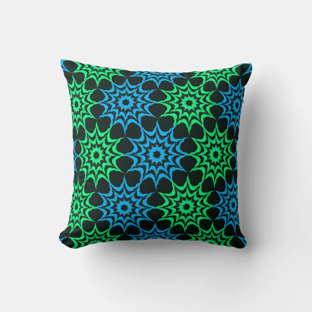 Art Nouveau Hex Star Pattern  Throw Pillow (Front)