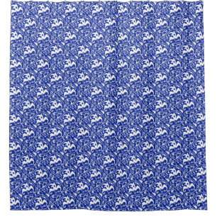Art Nouveau Ikat - Cobalt Blue and White