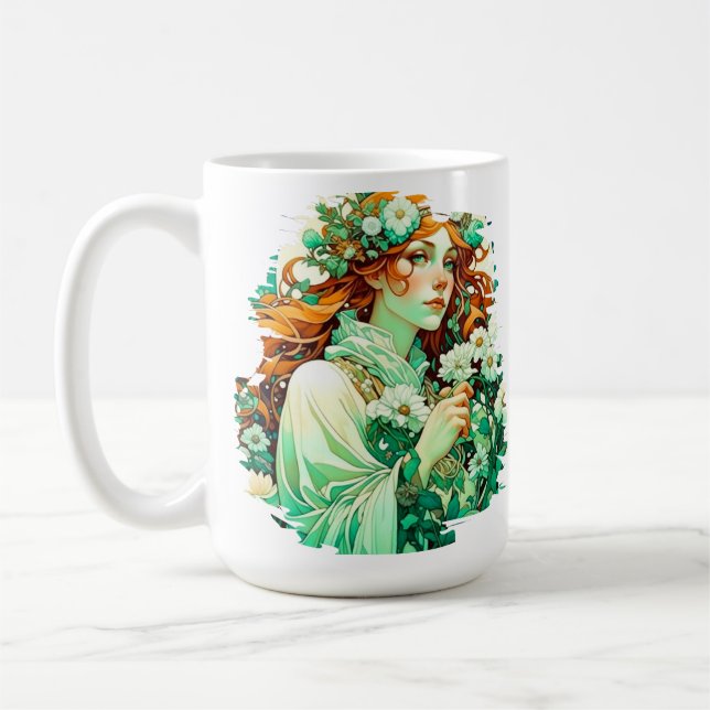 Art Nouveau Imbolc Celtic Spring  Coffee Mug (Left)