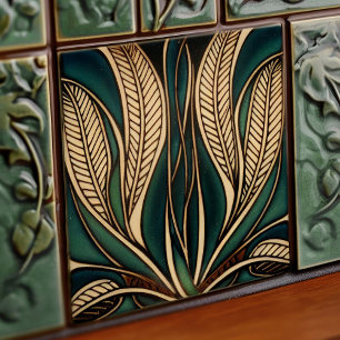 Art Nouveau Inspired Classic Floral Geometric Tile