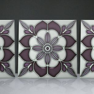 Art Nouveau Inspired Classic Floral Geometric Tile