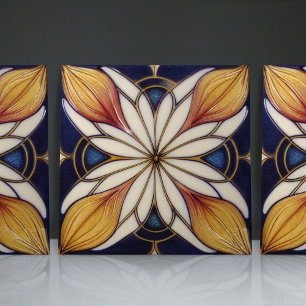 Art Nouveau Inspired Classic Floral Geometric Tile