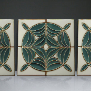 Art Nouveau Inspired Classic Floral Geometric Tile