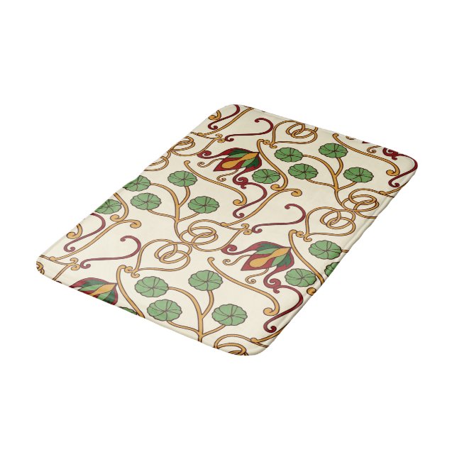 Art Nouveau-inspired floral design Bath Mat (Angled)