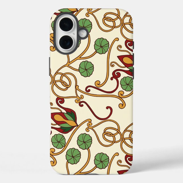 Art Nouveau-inspired floral design Case-Mate iPhone Case (Back)