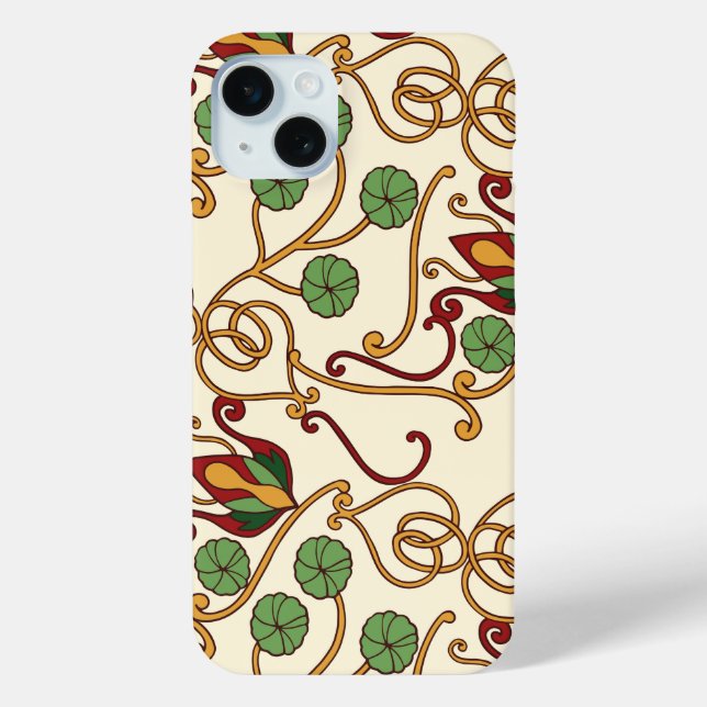 Art Nouveau-inspired floral design Case-Mate iPhone Case (Back)