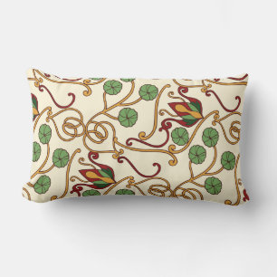 Art Nouveau-inspired floral design Lumbar Pillow