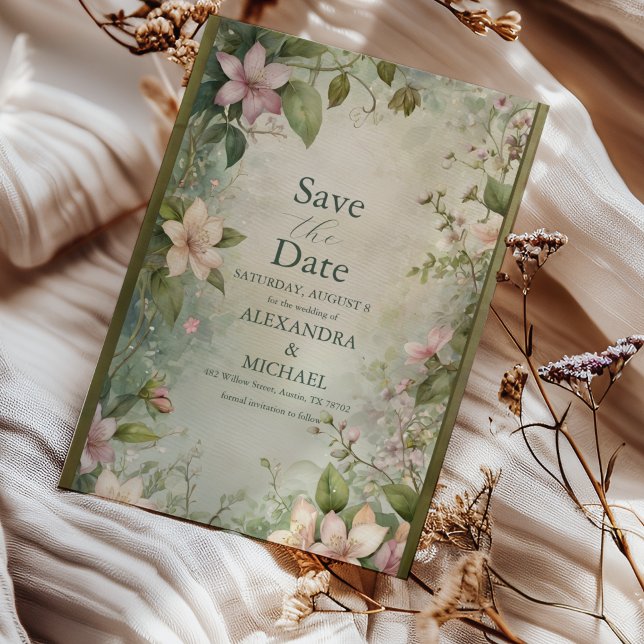 Art Nouveau Inspired Floral Symphony Wedding Save The Date (Creator Uploaded)