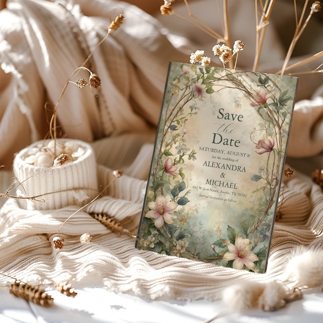 Art Nouveau Inspired Floral Symphony Wedding Save The Date (Creator Uploaded)