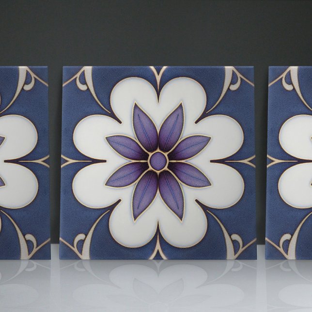 Art Nouveau-Inspired Lisbon Jacaranda Blossom Tile (Creator Uploaded)
