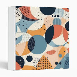 Art Nouveau Inspired Teal Coral Curved Abstract Binder