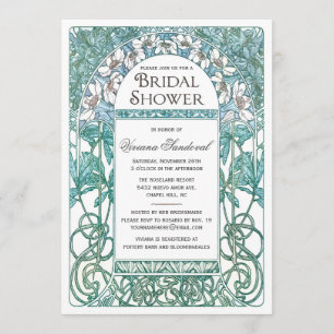 Art nouveau Invitations de douches nuptiales Vinta