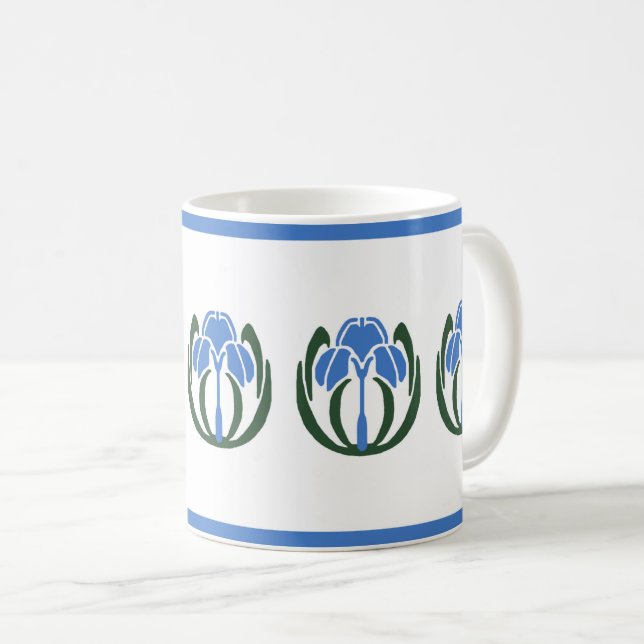 Art Nouveau Iris Coffee Mug (Front Right)