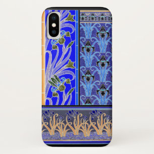 Art nouveau iris flower blue verneuil elegant  Case-Mate iPhone case