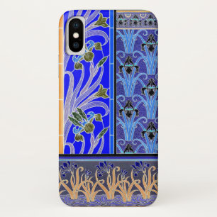 Art nouveau iris flower elegant blue verneuil  Case-Mate iPhone case