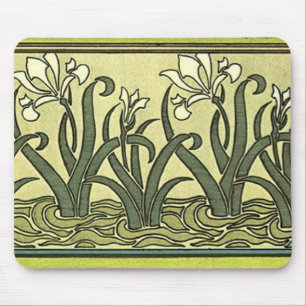 Art Nouveau Irises - Mousepad