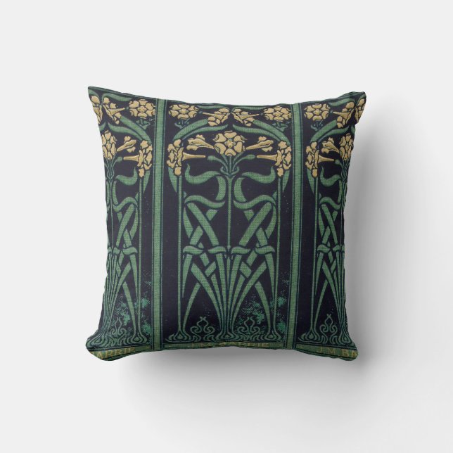 Art Nouveau J.M. Barrie Throw Pillow (Front)