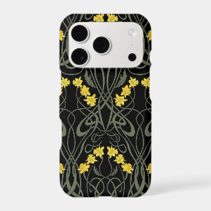 Art Nouveau Jaunes Jonquilles et Tiges Noir