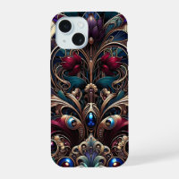Art Nouveau Jewel Tone Floral Vintage Glam