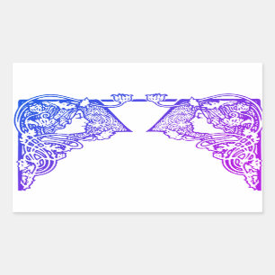 Art Nouveau Ladies Customizable Rectangular Sticke Sticker