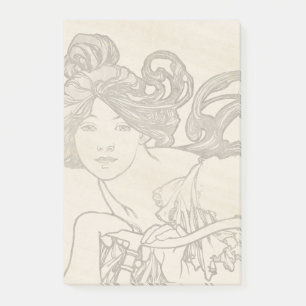 Art Nouveau Lady Bicycle Sports Post It Notes