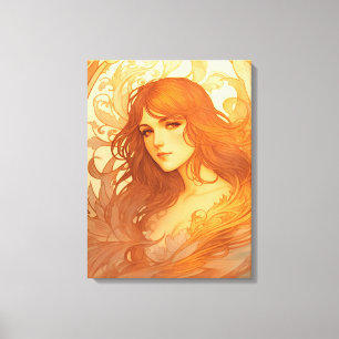 Art Nouveau Lady Canvas Print