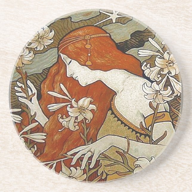 Art Nouveau Lady Coaster (Front)