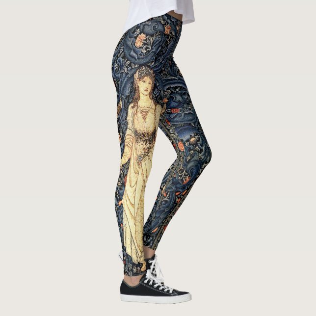 Art Nouveau Lady Flowers All Over Print Leggings (Right)
