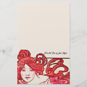 Art Nouveau Lady Mucha Fashion Stationery