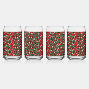 Art Nouveau Ladybug Insects Pattern Can Glass