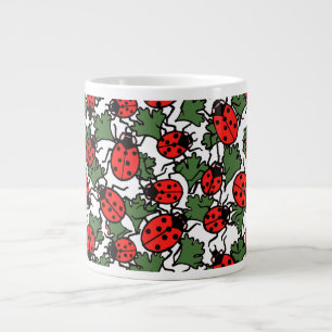 Art Nouveau Ladybug Insects Pattern Large Coffee Mug