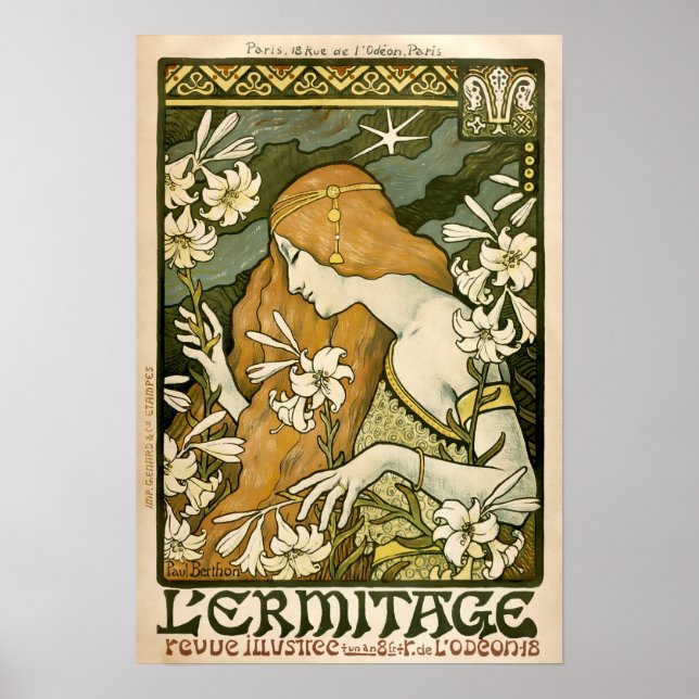 Art Nouveau L'Ermitage Cover by Paul Berthon Poster (Front)