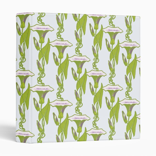 Art Nouveau light Ipomoea floral wallpaper art Binder (Front/Spine)