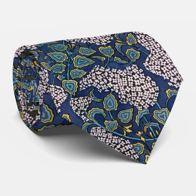 ART NOUVEAU LILACS,FOLIAGE Lilac Blue Green Floral Tie (Rolled)