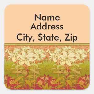 Art Nouveau Lilies Address Labels