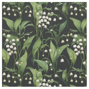 Art Nouveau Lilies of the Valley Pattern Fabric