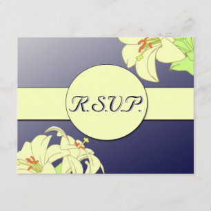 Art Nouveau Lillies Wedding R.S.V.P. RSVP Card