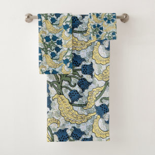 Art Nouveau Lily of the Valley Flower Verneuil  Bath Towel Set