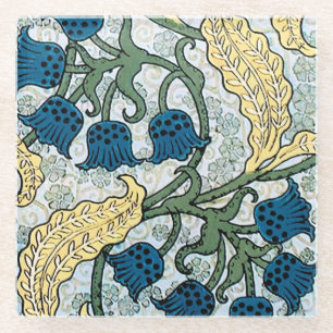 Art Nouveau Lily of the Valley Flower Verneuil Glass Coaster
