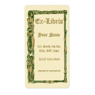 Art Nouveau Lily pad Bordure Ex Libris Modèle