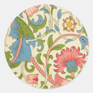 Art nouveau lodden pattern - William Morris Classic Round Sticker