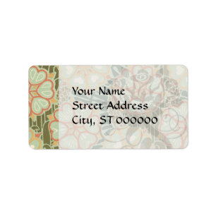 art nouveau lovely heart floral pattern art label