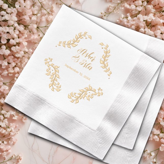 Art Nouveau Luxurious  Wedding  Foil Napkins (Creator Uploaded)