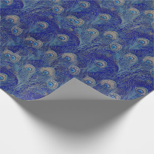 Art Nouveau Luxury Peacock Feather Pattern Wrapping Paper