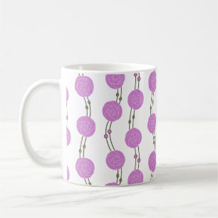 Art Nouveau Mackintosh Rose Stripes Pink Coffee Mug