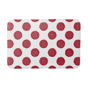 Art Nouveau Mackintosh Roses Retro Floral Red Bath Mat