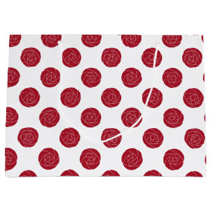 Art Nouveau Mackintosh Roses Retro Floral Red Large Gift Bag